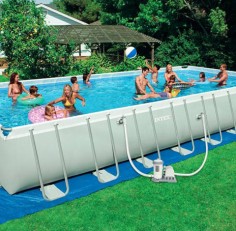 Бассейн INTEX прямоугольный Rectangular Ultra Frame 975x488x132 (комплект+хлоргенератор)